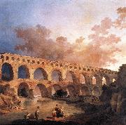 ROBERT, Hubert The Pont du Gard AF oil on canvas